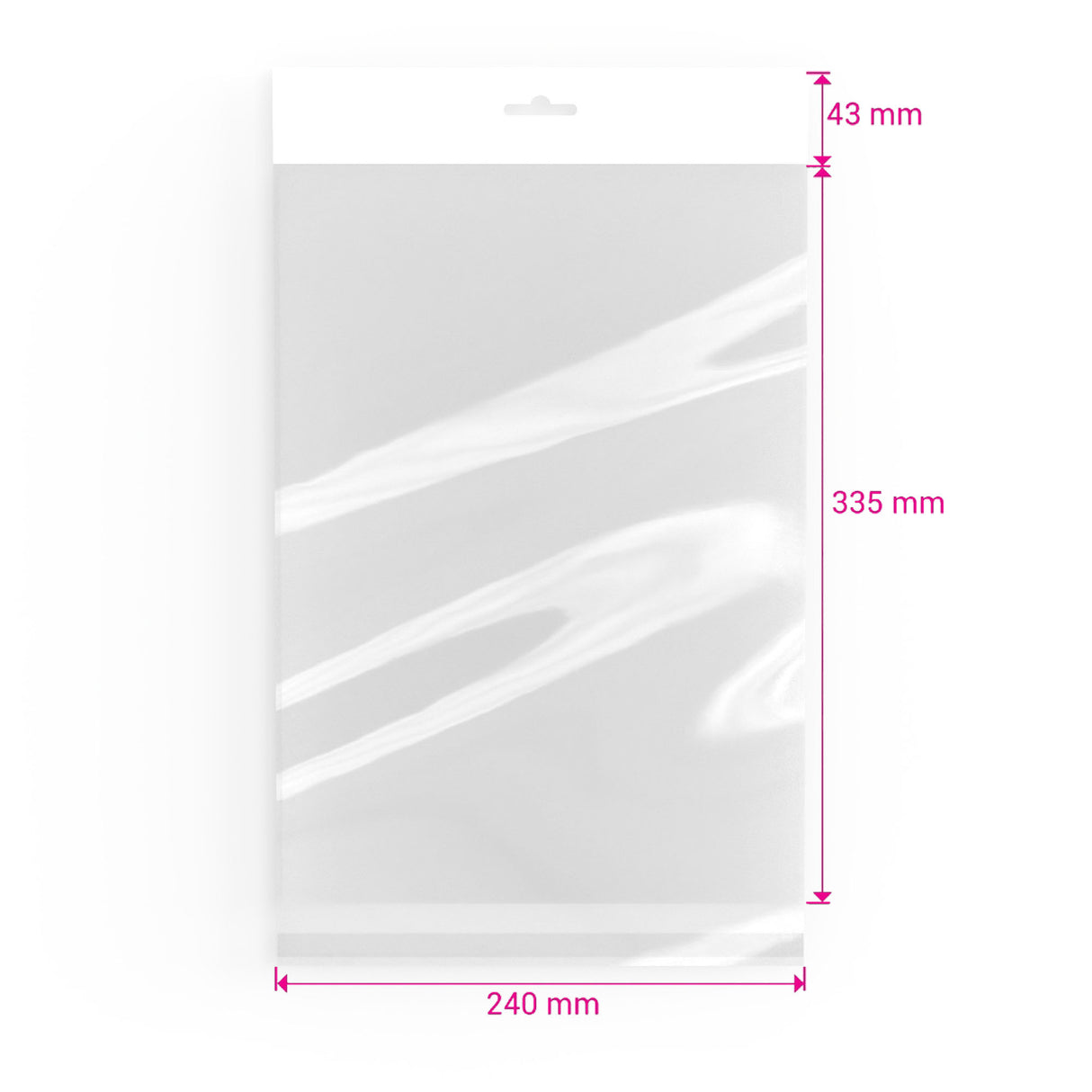 Zellophan-Beutel mit Kopflasche