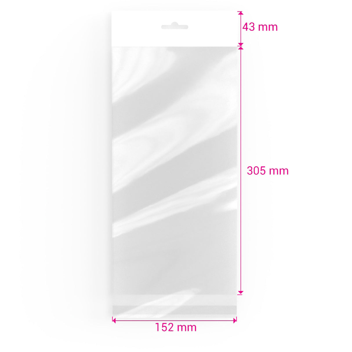 Zellophan-Beutel mit Kopflasche