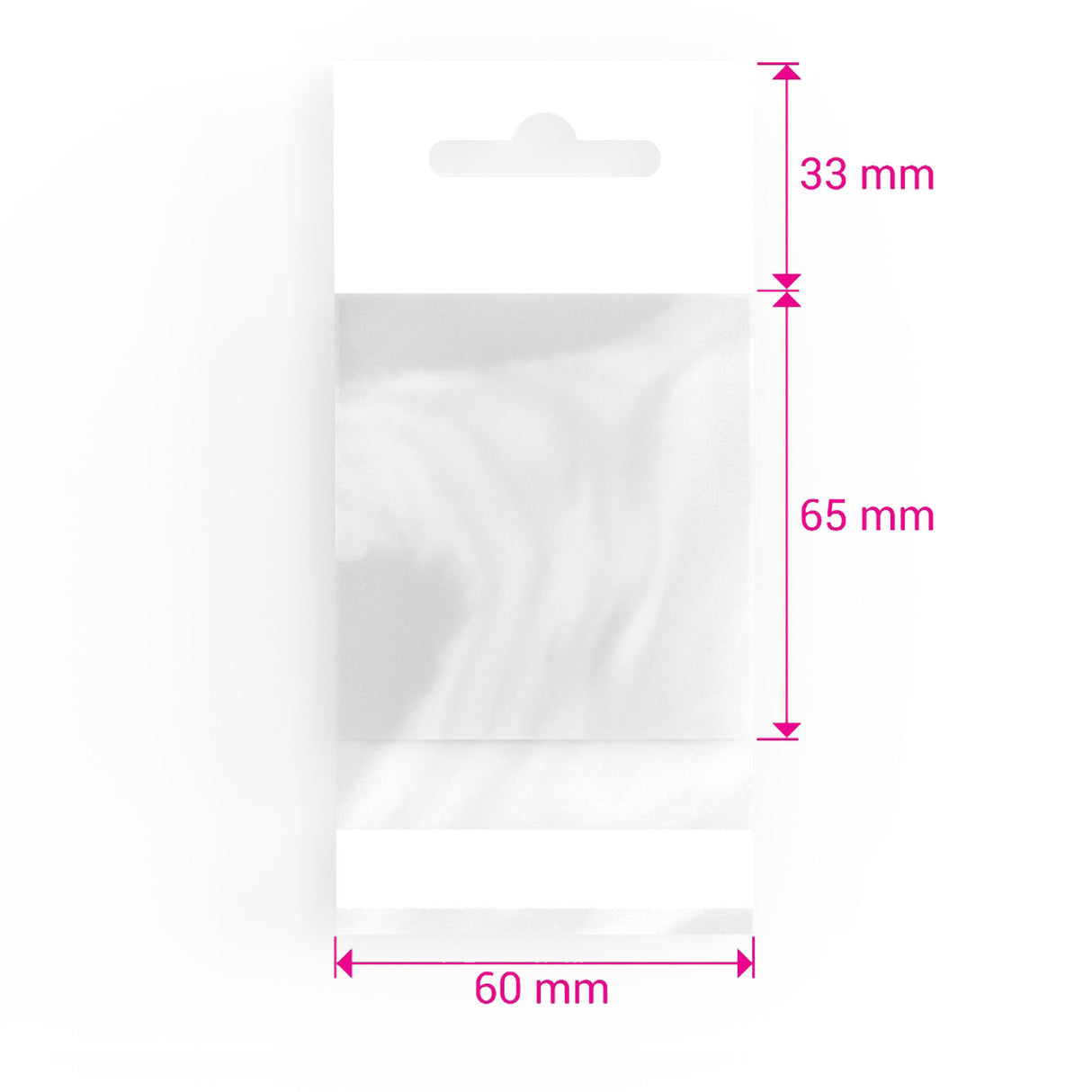 Zellophan-Beutel mit Kopflasche