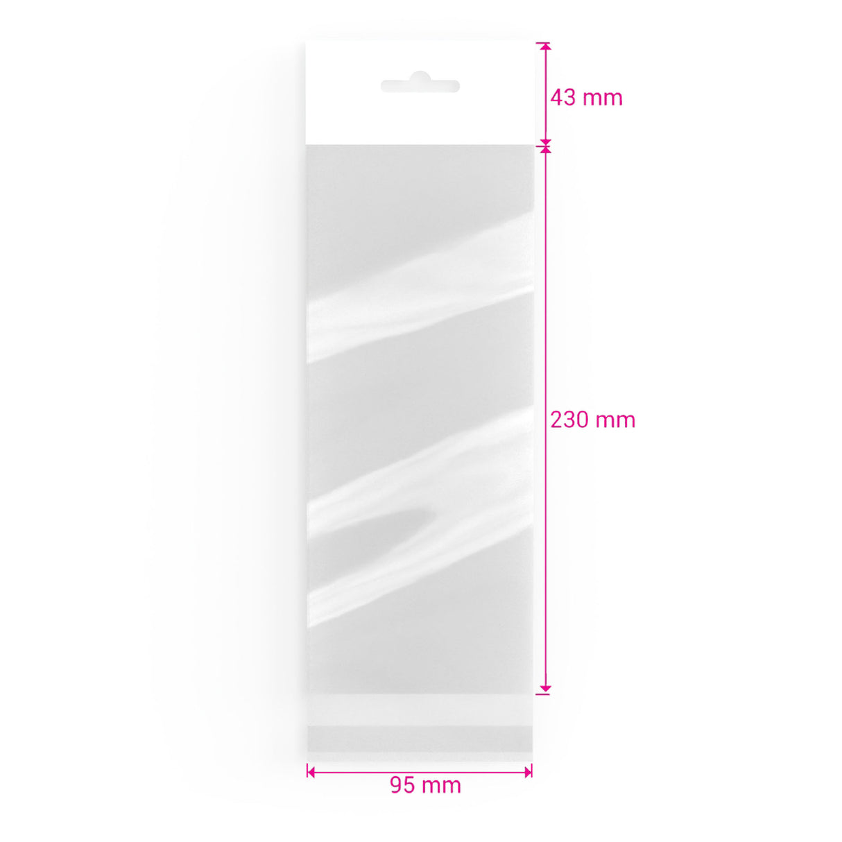 Zellophan-Beutel mit Kopflasche