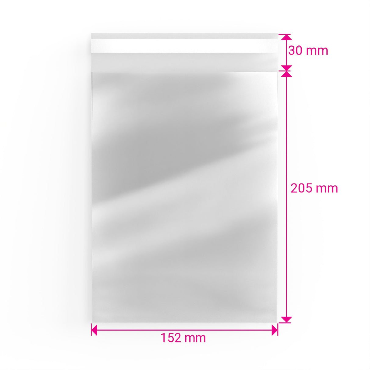 Zellophan-Beutel ohne Kopflasche