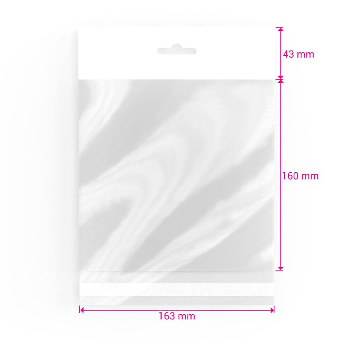 Zellophan-Beutel mit Kopflasche