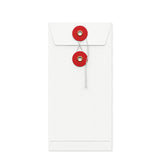 Farbige Briefumschläge mit Kordel- und Scheibenverschlus